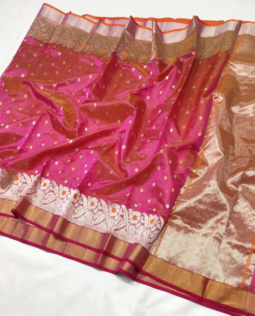 Kanak Lata Pure Chanderi Silk Saree by Bloc a Main Atelier