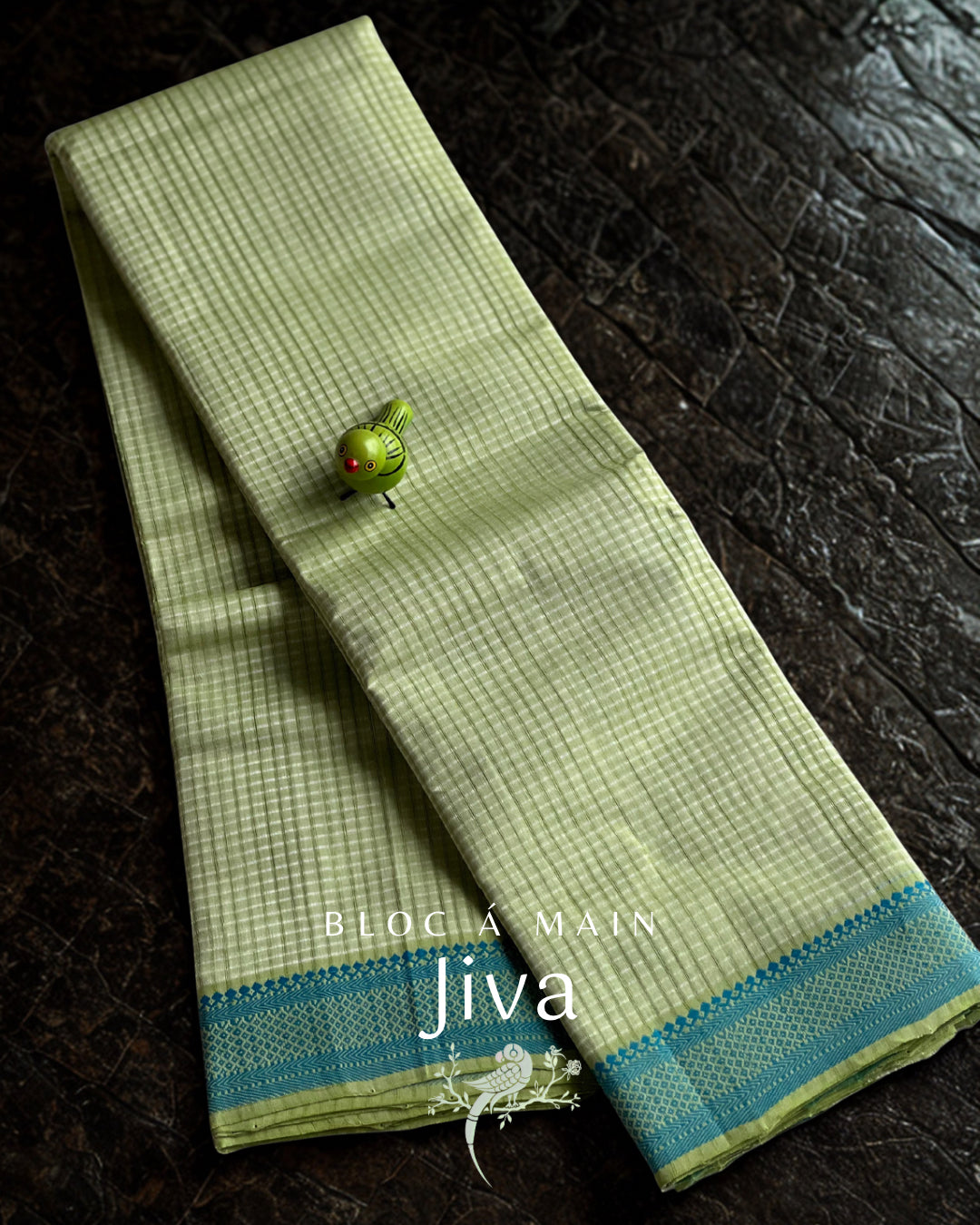 Jiva Cotton Weave Checks Mangalgiri Cotton Saree - Bloc á Main Atelier