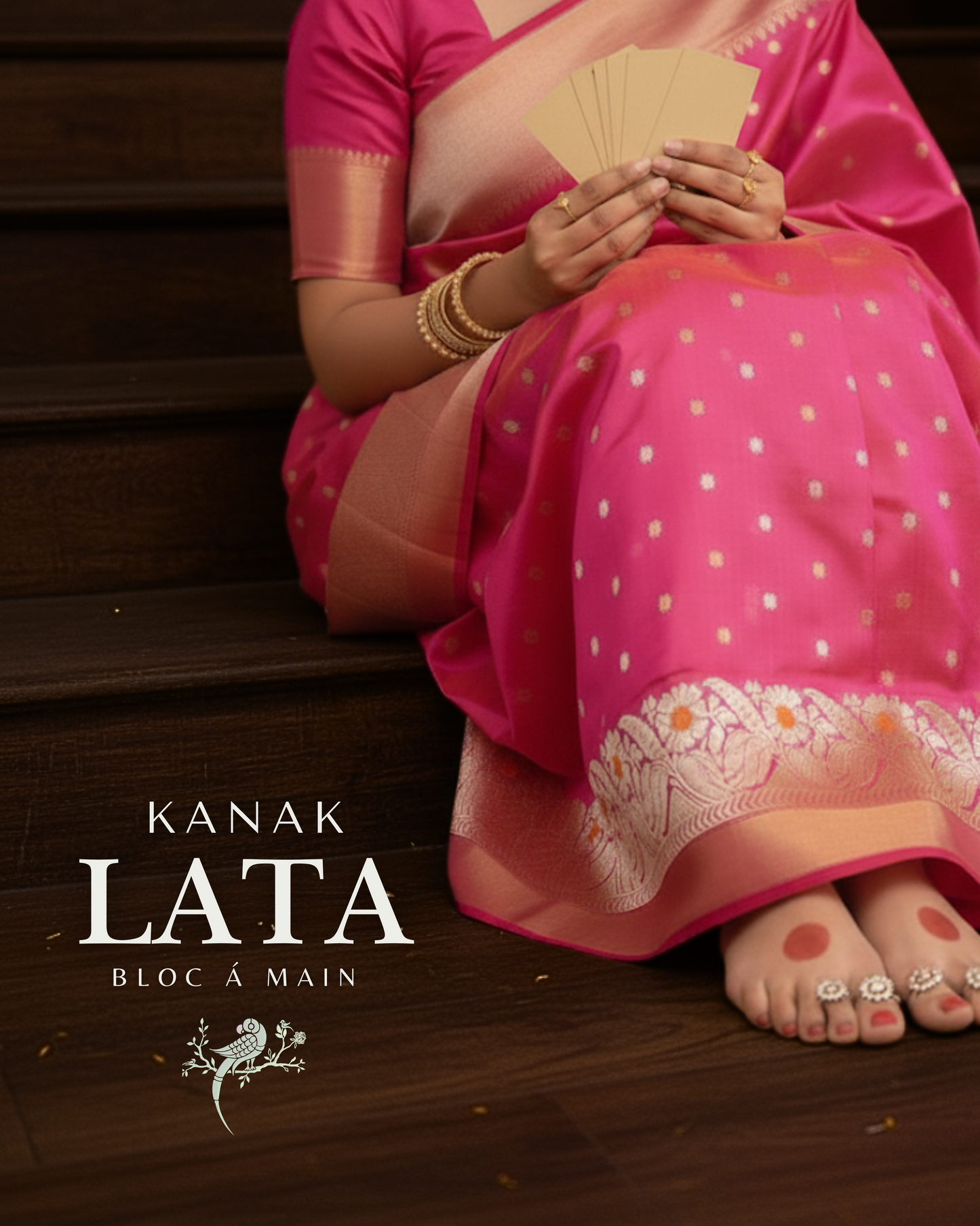 Kanak Lata Pure Chanderi Silk Saree by Bloc a Main Atelier
