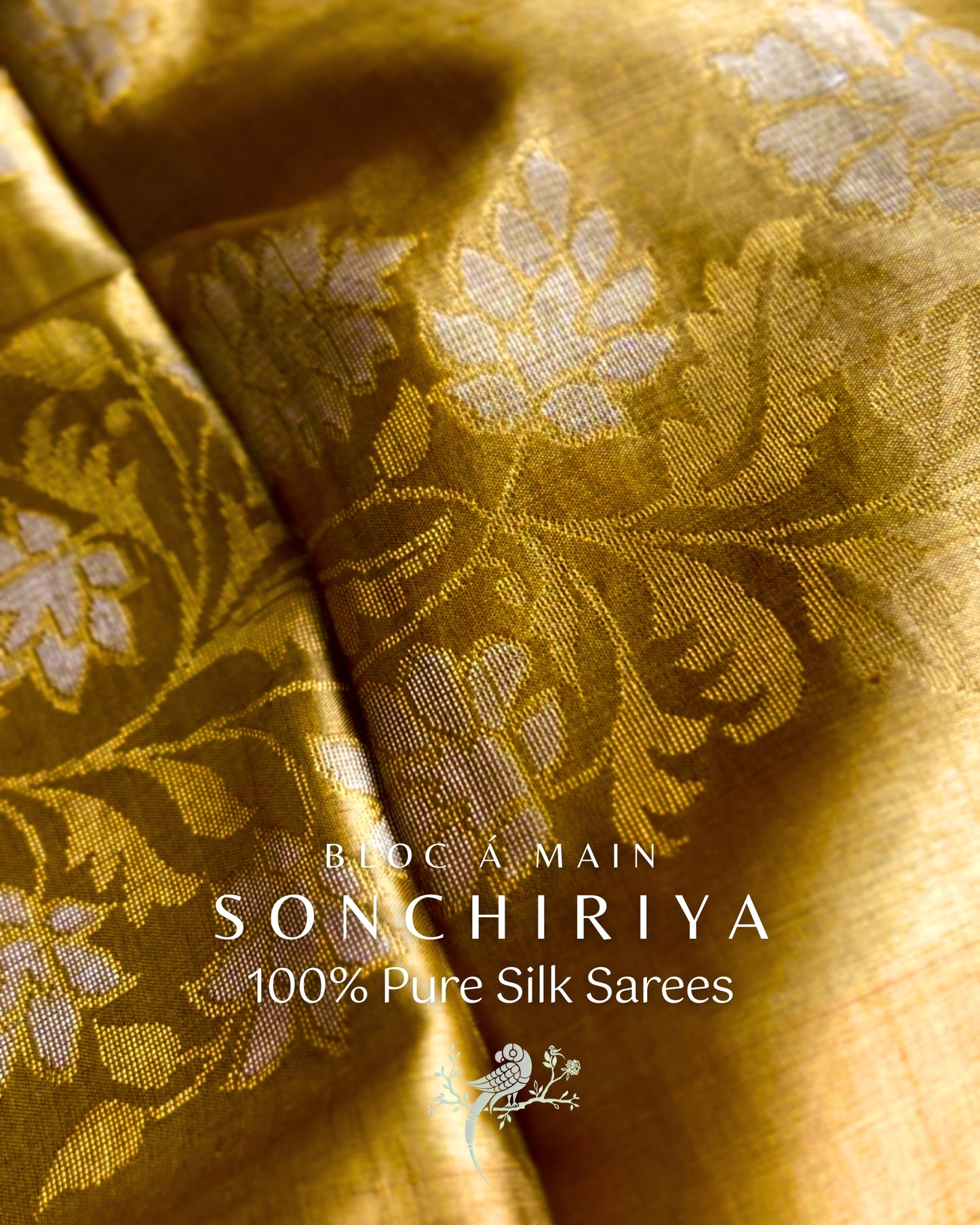 Sonchiriya 100% Pure Kosa Silk Weave Saree - SILK MARK CERTIFIED - Bloc a Main Atelier