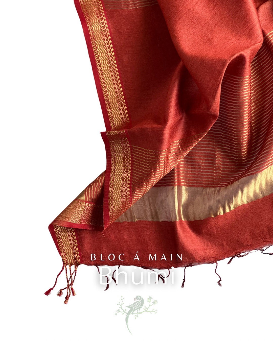 Bhümi Kosa Silk Dupatta - Silk Mark Certified - Bloc a Main Atelier