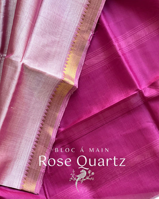 Rose Quartz Mangalgiri Cotton Silk Saree