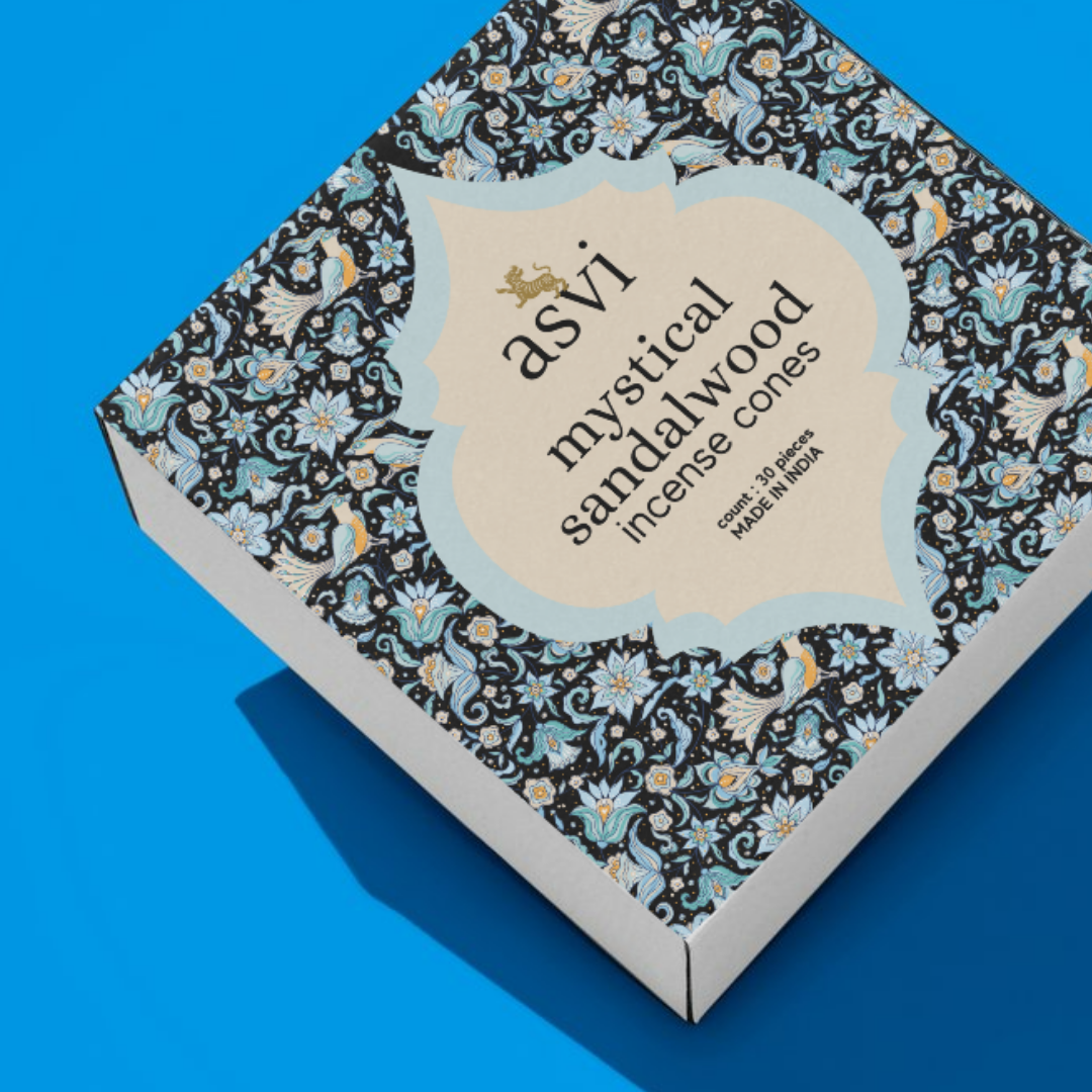 Asvi Sublime Sandalwood Incense Cones - Set of 30