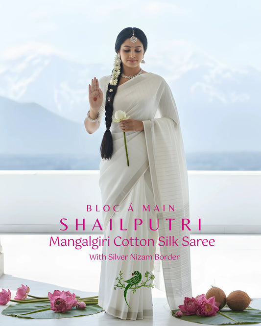 SHAILPUTRI Mangalgiri Cotton Silk Saree - NAVRATRI EDIT by BLOC A MAIN INDIA
