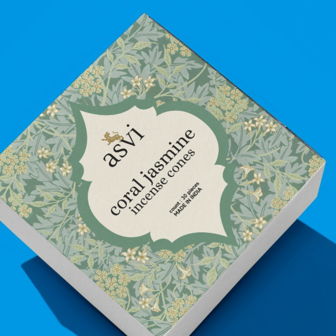 Asvi Coral Jasmine Ayurvedic Incense Cones - Set of 30 cones