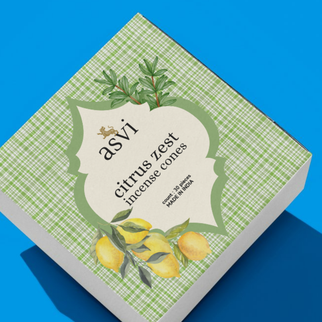 Citrus Zest Ayurvedic Incense Cones - Set of 30 cones
