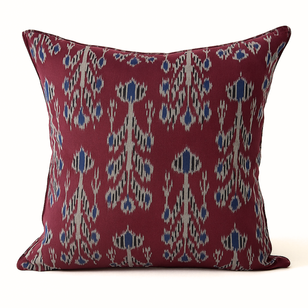 Varuna Handwoven Ikat Cushion Cover – 20 x 20 inch by Bloc à Main