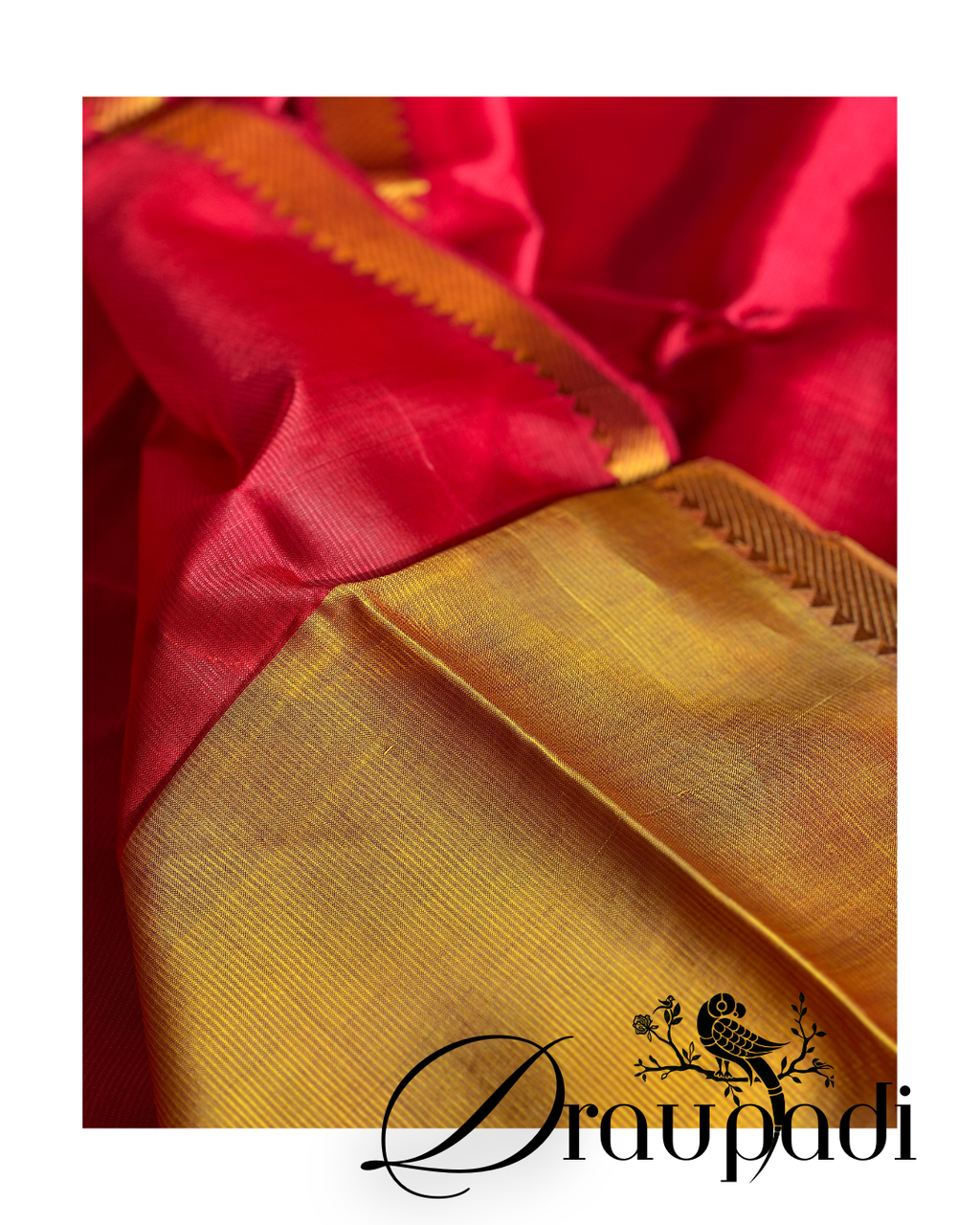 Draupadi - Yellow & Red Yellow Cotton Silk Mangalgiri with Nizam Border Saree by  Asvi Atelier