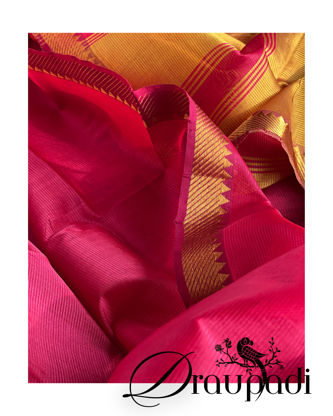 Draupadi - Yellow & Red Yellow Cotton Silk Mangalgiri with Nizam Border Saree by  Asvi Atelier