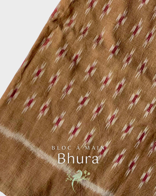 Bhura Sambalpuri Ikat Cotton Fabric