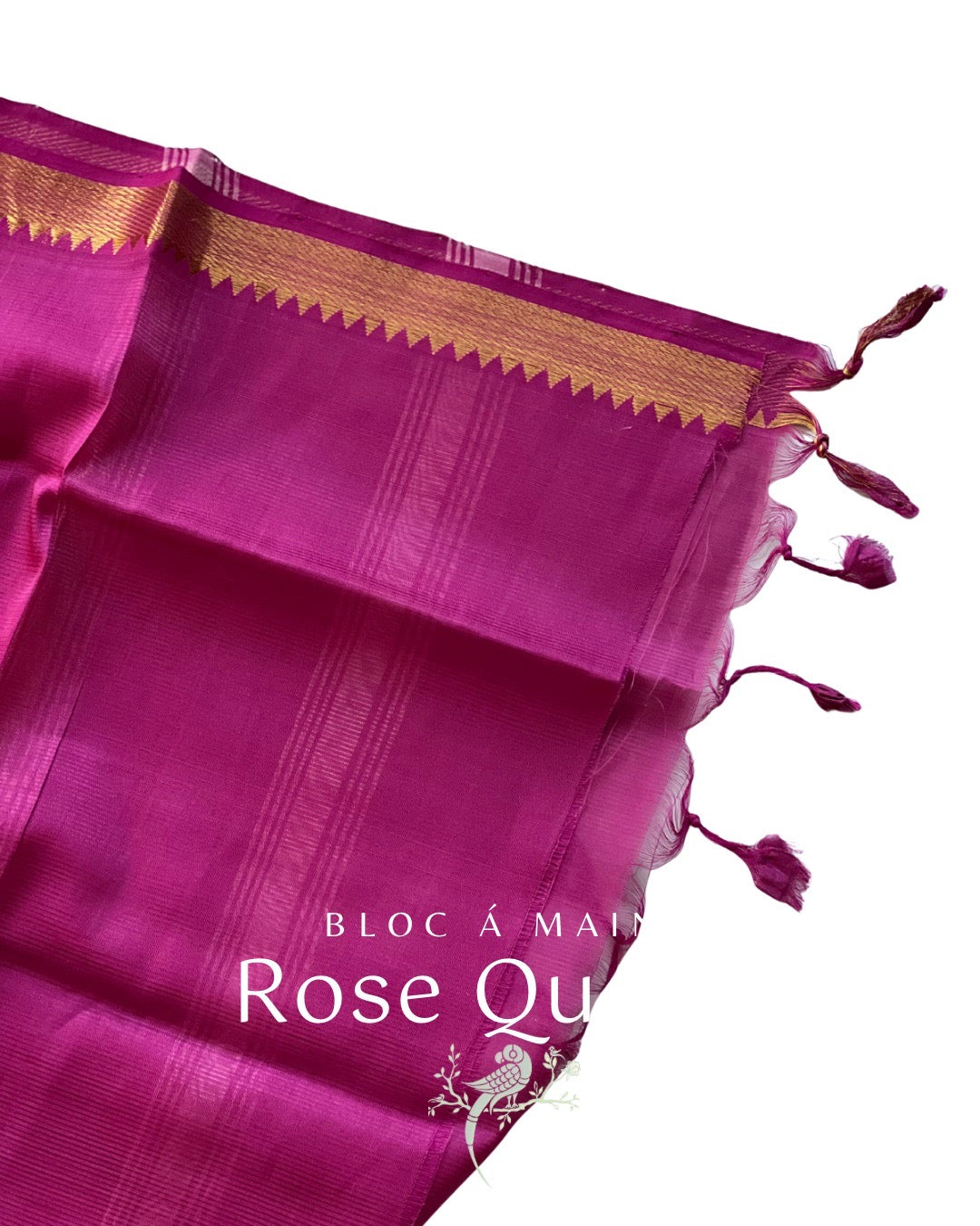 Rose Quartz Mangalgiri Cotton Silk Saree