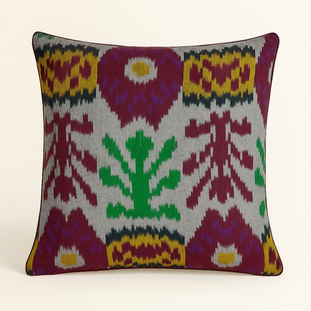 Indrani Handwoven Cotton Ikat Cushion Cover by Bloc à Main