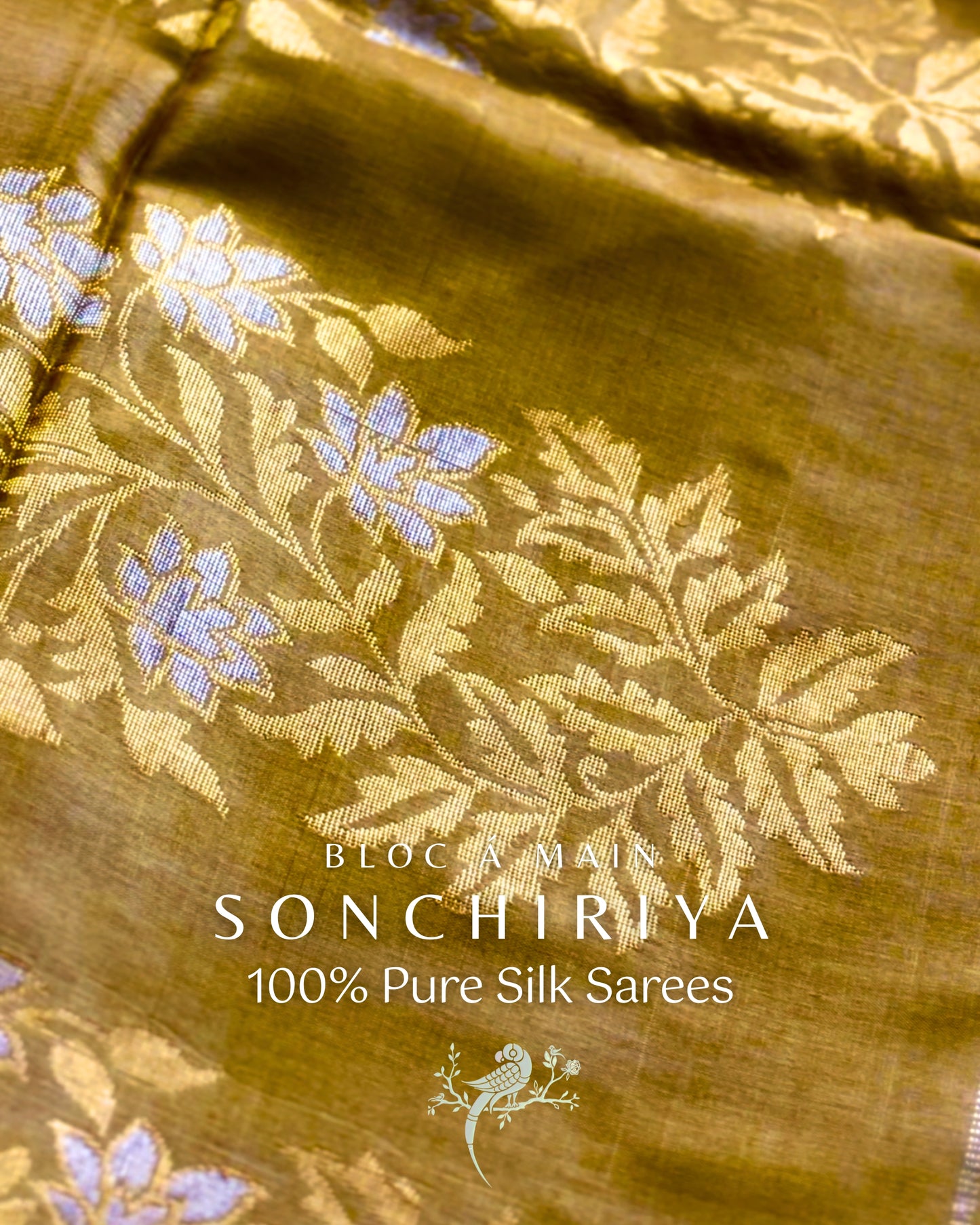 Sonchiriya 100% Pure Kosa Silk Weave Saree - SILK MARK CERTIFIED - Bloc a Main Atelier