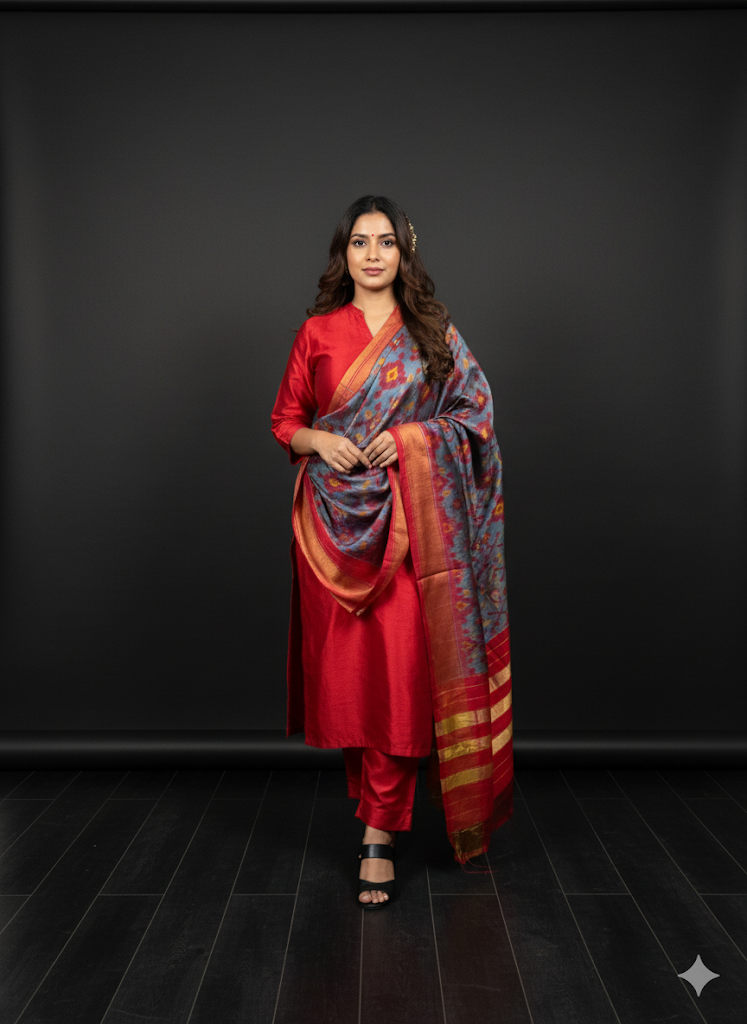 Shakti Silk Pochampally Dupatta