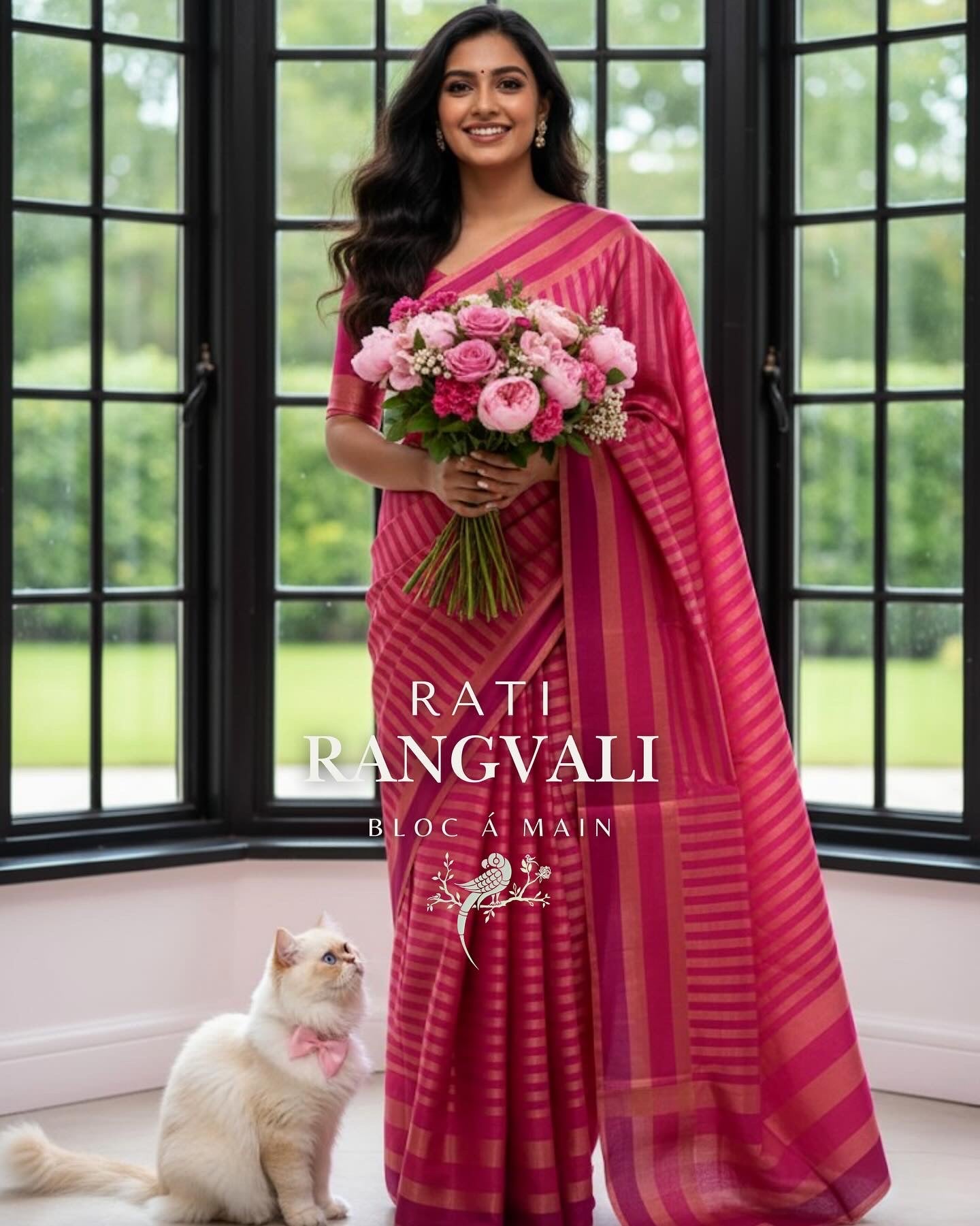 Rati Rangvali Tissue Zari Chanderi Silk Saree by Bloc a Main Atelier