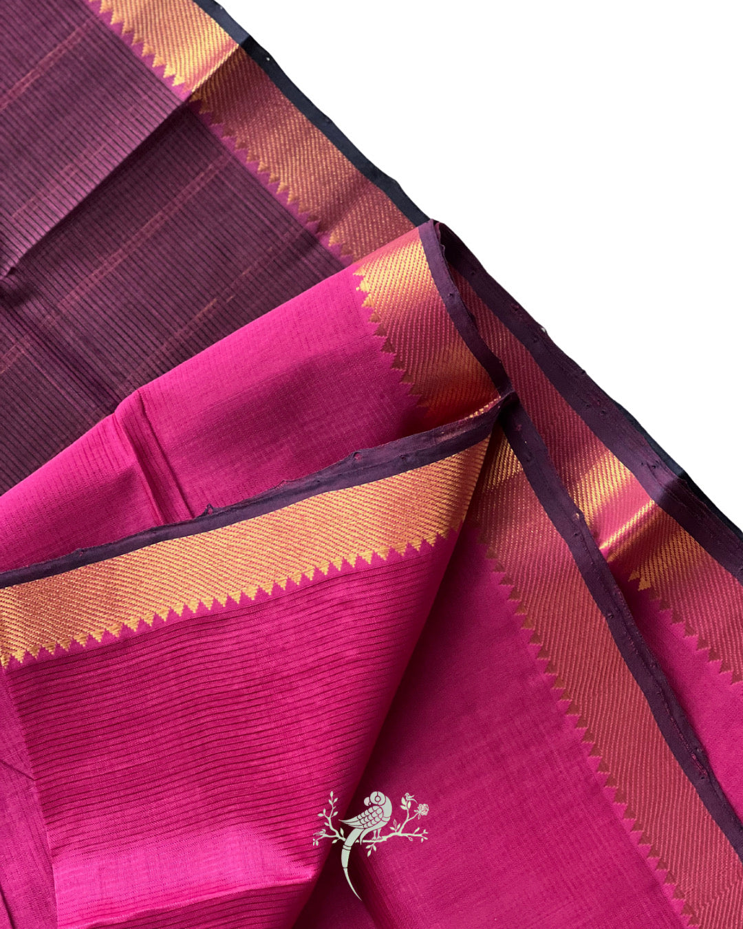 Amethyst Mangalgiri Cotton Silk Saree by Bloc a Main Atelier