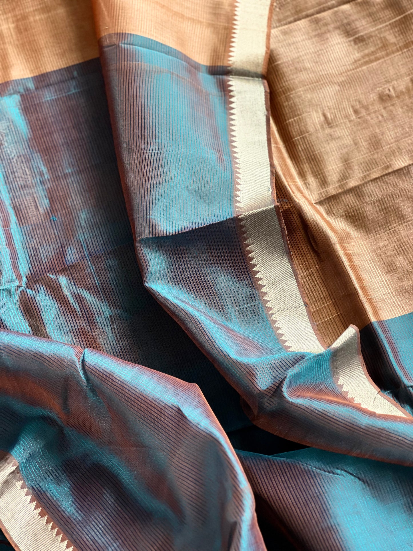 Satyavati Mangalgiri Jewel Toned Cotton Silk Saree by Bloc a Main Atelier