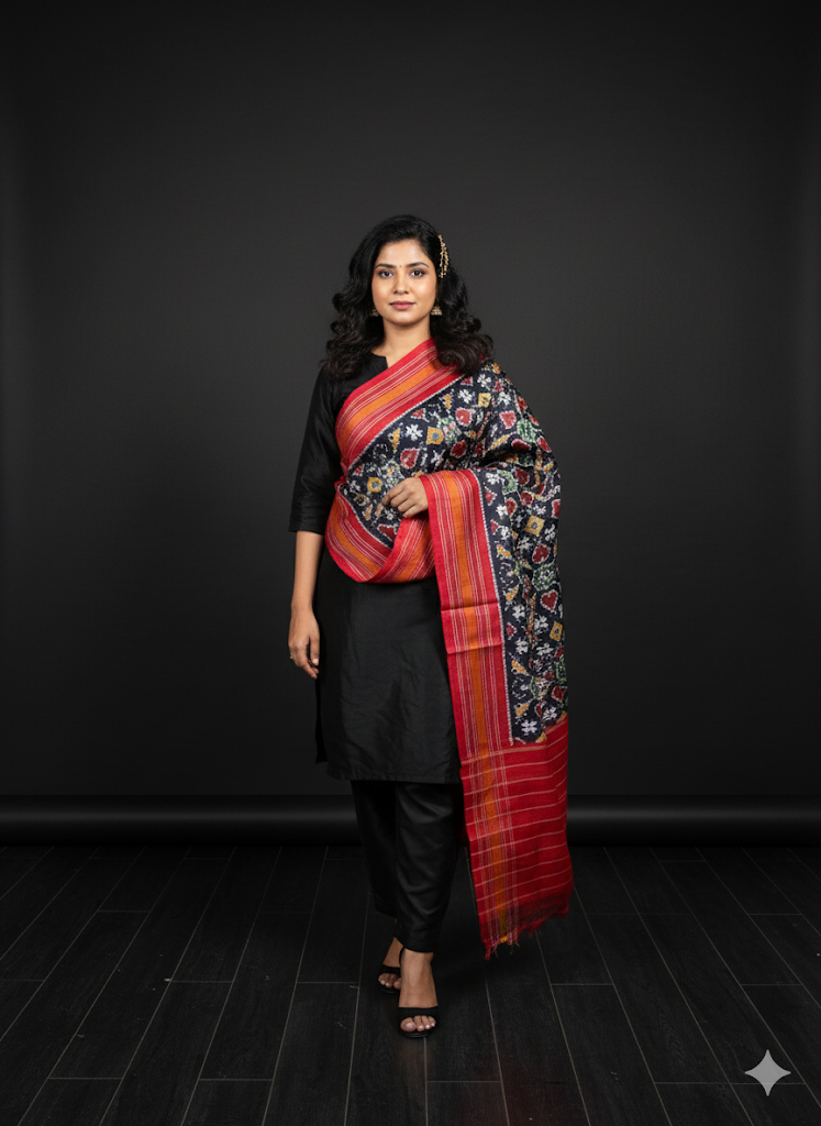 Bhavani Pochampally Silk Dupatta by Bloc a Main Atelier