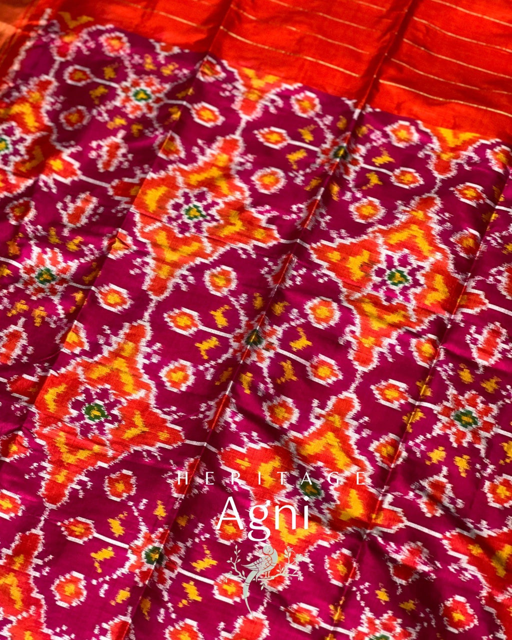 Agni Pochampally Silk Dupatta by Asvi Atelier