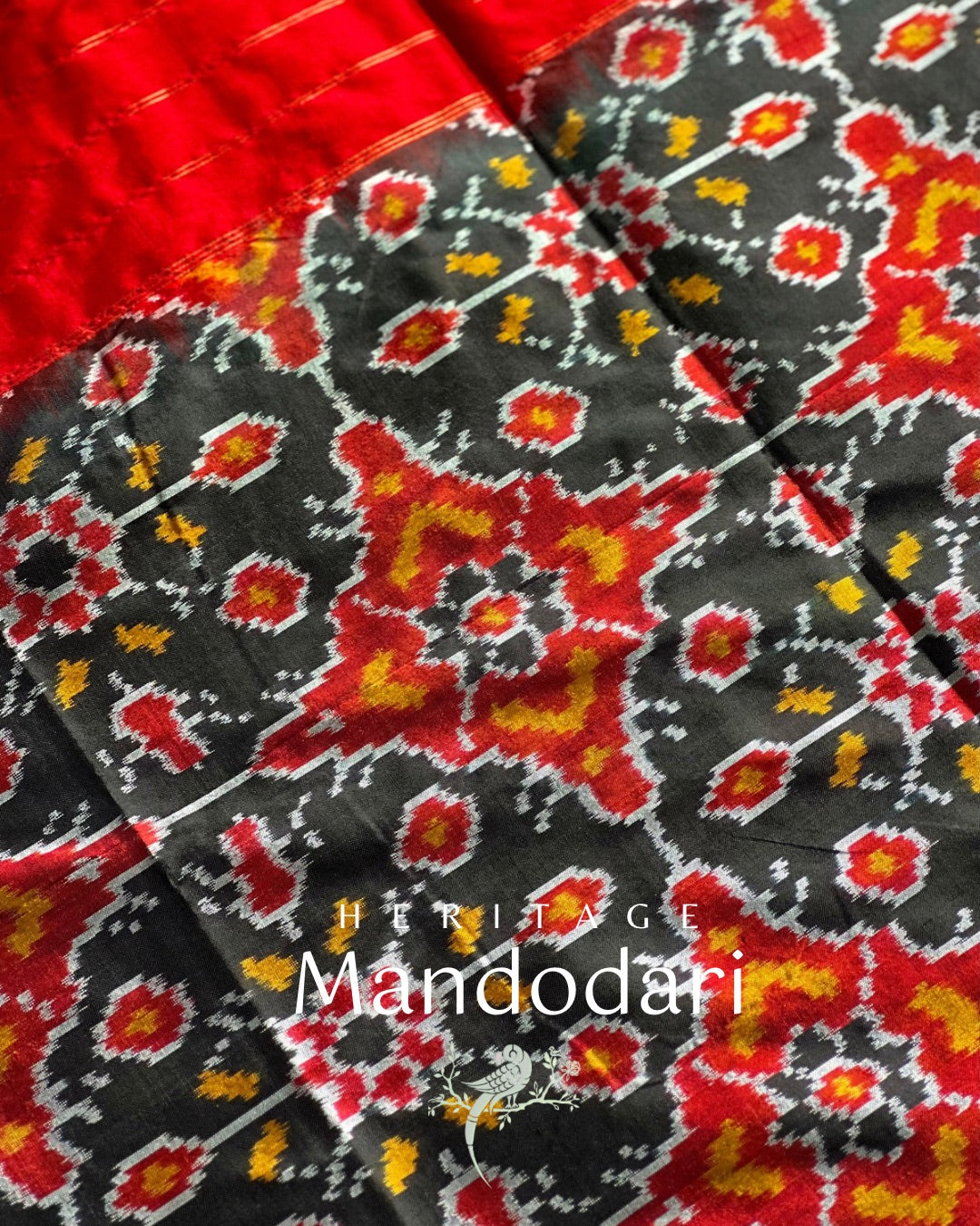 Mandodari Silk Pochampally Dupatta by Asvi Atelier