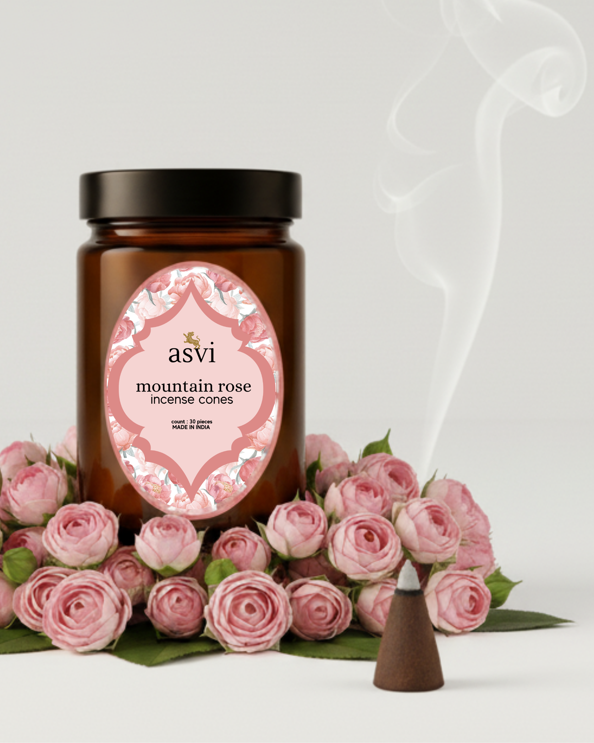 Himalayan Rose -  Asvi Incense - 30 cones - 100% Organic Essential Oils